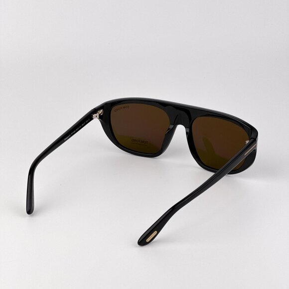 Tom Ford EDWARD-02 FT1002/S 01J Women’s Pilot Sunglasses Black Roviex main image 9